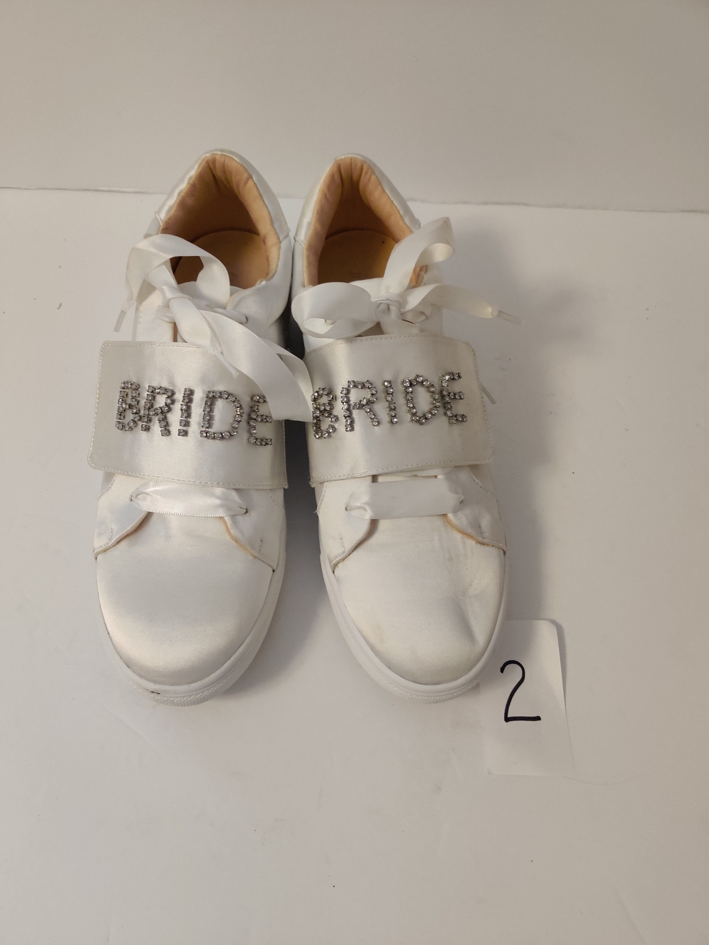 Betsey Johnson Rhinestone Bridal Sneakers White US 8.5